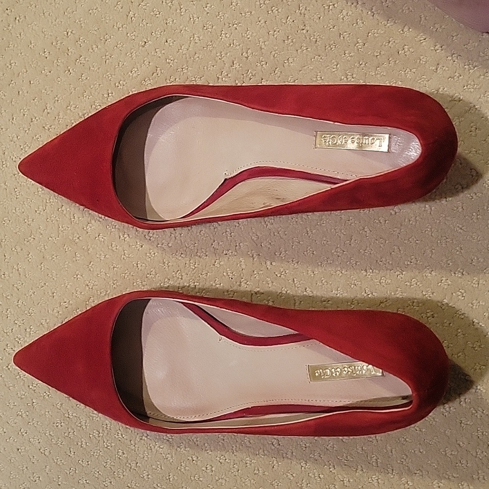 Louise et Cie Red size 12M kitten heel pumps.
